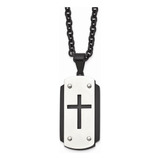 Colar Chisel Em Aço Inoxidável Dog Tag Banhado A Ip Para Hom