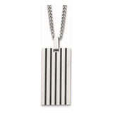 Colar Chisel Em Aço Inoxidável Dog Tag Para Homens 22cm