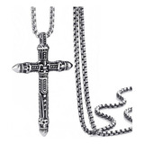 Colar Cordão Viking Crucifixo Medieval Cruz Exclusivo