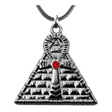 Colar Egito Pingente Pirâmide Ankh Amuleto Egipcio Cristal