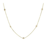 Colar Feminina De Ouro18k Diamantes Brilhantes 25pt Corrente