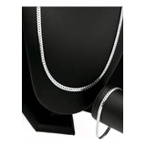 Colar Masculino +pulseira Tipo Cobra Aço Inox Legítimo Prata