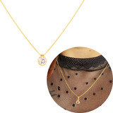 Colar Ponto De Luz Dourado Banhado A Ouro 18k Estilo Unisex 