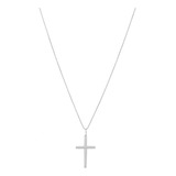 Colar Prata Feminino 925 Veneziana 60cm Fina Ping Crucifixo