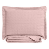 Colcha Camesa Loft Casal Com 2 Porta Travesseiros - Rosê Liso