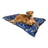 Colchao Cachorro Cama Pet Grande Ex 120x80 Lavável C/ Cor Azul