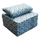 Colchón/almohada, Pouf, Puff Puff Vira Cama, Ortobom. Branco/azull