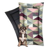 Colchonete Caminha Pet Cães Gatos Impermeável Geométrica P Cor Rosa Desenho Triângulo Rosa