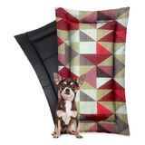 Colchonete Caminha Pet Cães Gatos Impermeável Geométrica P Cor Vermelho Desenho Triângulo Vermelho