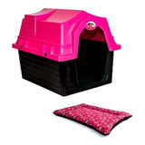 Colchonete + Casa Pet N4 Rosa Casinha Cães Cachorros Gatos