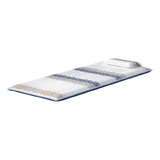 Colchonete Solteiro Com Travesseiro D20 Luxo Branco / Azul Cor Branco/azul