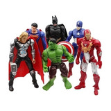Coleção 6 Bonecos Articulados Super Herois Dc Marvel