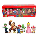 Coleção Action Figure Super Mario 6 Bonecos Na Caixa