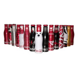 Coleção Completa 15 Mini Garrafinhas Coca Cola + 1 Engradado
