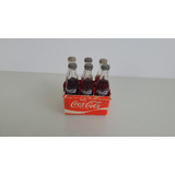 Coleção Original 6 Miniatura Garrafa Coca Cola + Caixa