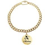 Coleira Corrente Nome Telefone Placa Redonda Pit Bull Luxo