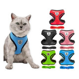 Coleira Peitoral Para Gatos Coleira Com Guia Super Ofertas Cor Azul Tamanho Da Coleira G