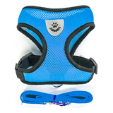 Coleira Peitoral Para Gatos Coleira Com Guia Super Ofertas Cor Azul Tamanho Da Coleira M