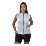 Colete Dry Fit Com Bolso Fitness Feminino Academia E Corrida