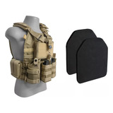 Colete Modular Airsoft Plate Carrier 9 Peças + Placa Fake
