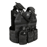 Colete Modular Balístico Plate Carrier + 4 Peças Rio Militar