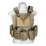 Colete Plate Carrier 9 Acessórios Bandoleira Militar Airsoft