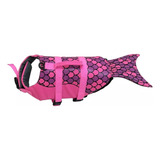 Colete Salva Vidas Pet Cães Cachorro Rosa Sereia Roxo