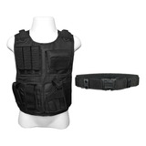 Colete Tático Militar 3a Assault + Cinto Tático Preto Ja