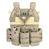 Colete Tático Plate Carrier Modular J.a Rio Militar 5 Bolsos