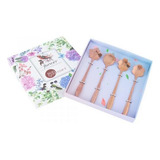 Colher Chá 4 Peças Flower Gold Rosê 12,5 Cm - Bom Gourmet