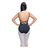 Collant Ballet Adulto Feminino - Trançado Em Amni Preto Rosa