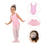 Collant Regata Ballet Infantil / Body Balé + Saia + Redinha