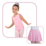 Collant Regata + Saia Cós Ballet Balé Dança Infantil Juvenil