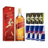Combo ( Whisky Red Label 1l + 4 Red Bull + 4 Águas De Coco) 