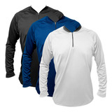 Combo 3 Camisas Camisetas Uv Dry Fit Manga Longa Envio Já