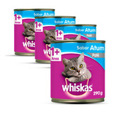 Combo 4 Latas Whiskas Ração Gato Patê Atum 290g Cada