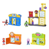 Combo 4 Playsets E Bonecos Spidey Amazing Friends City Bloks
