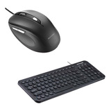 Combo Office - Mouse C Fio E Teclado Com Fio C Fio Mo241k