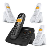 Combo Secretaria Eletronica Bina 3 Ramal Alcance 50 A 300m Cor Branco