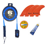 Combo Surfista 05 - Leash, Quilha, Parafina, Uv Cure