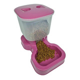 Comedouro Automático Para Cães Maxi 8 Litros Cor Rosa