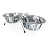 Comedouro Duplo Para Cães Gatos 17m