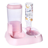 Comedouro E Bebedouro Automático Para Cachorro E Gato Rosa