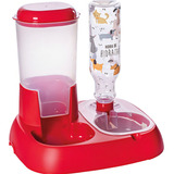 Comedouro E Bebedouro Automático Para Cachorro E Gato Vermel