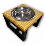 Comedouro Elevado Unitário Para Pets - P Cor Madeira