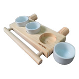 Comedouro Triplo Play Psitas. Potes De Porcelana De 30ml.