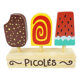 Comidinha De Brinquedo Infantil De Madeira Picolé 3 Peças