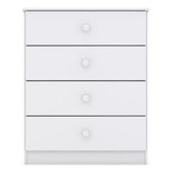 Cômoda Gaveteiro Infantil Labirinto Branco Para Quarto Bebê 4 Gavetas Organizador Henn