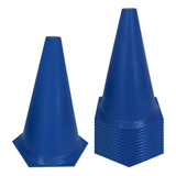 Cone De Marcação De Plástico - 24cm - Kit Com 12 - Azul Muvin
