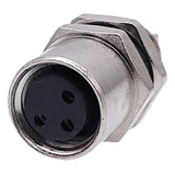 Conector M8 3 Pinos Femea Para Porta Painel Ou Sensor